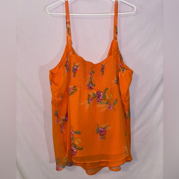 Torrid Orange Floral Elastic Back Top - Picture 6 of 7